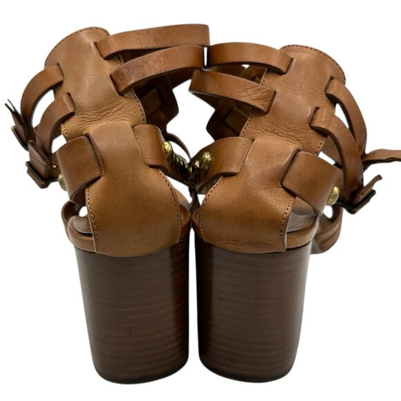 Saint Laurent Studded Leather Gladiator Wedge Sandals Size 39 - Picture 4 of 13